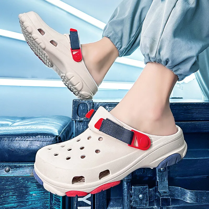 Модные уличные сандалии Man Summer 2023 Удобные сабо на платформе для мужчин Нескользящая пляжная обувь Тапочки унисекс Sandalias Hombre 1