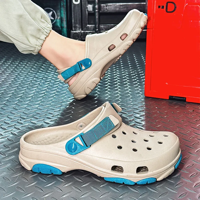 Модные уличные сандалии Man Summer 2023 Удобные сабо на платформе для мужчин Нескользящая пляжная обувь Тапочки унисекс Sandalias Hombre 2