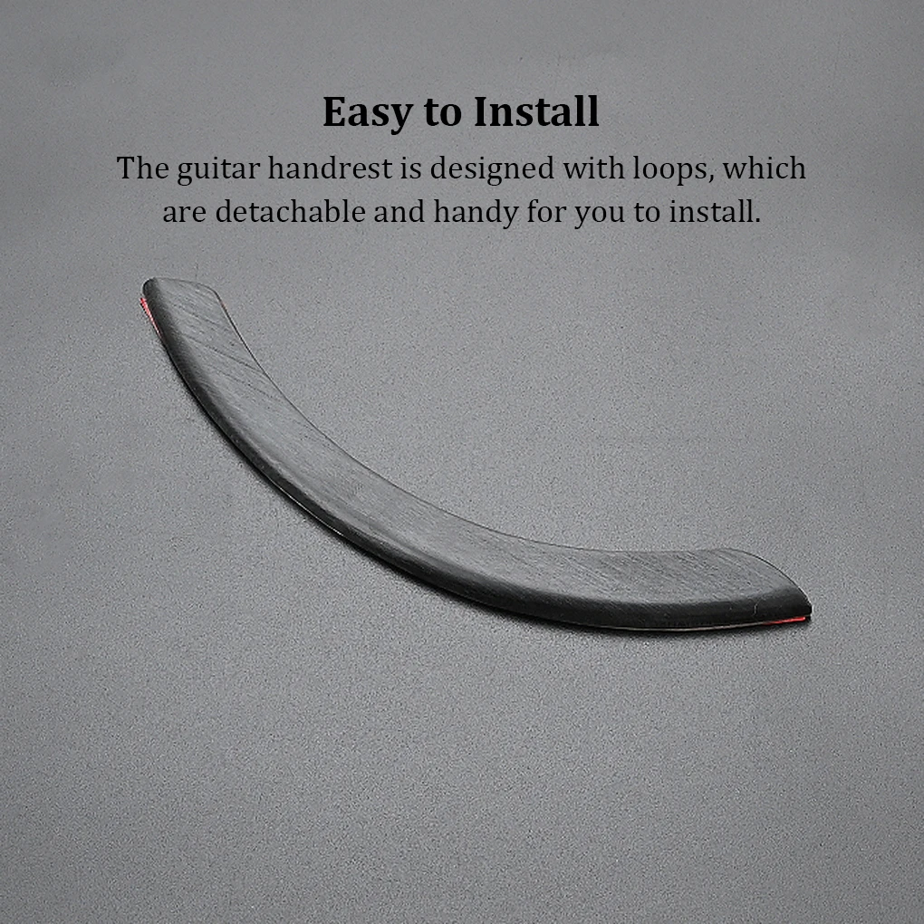  Черный сплошной подлокотник для гитары с цевьем Loop Acoustic Plate Хорошая вибрация для 39-41-дюймового подлокотника музыкального инструмента 4