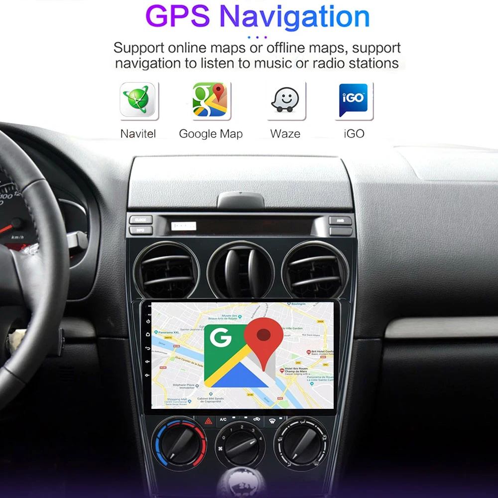 Android Автомагнитола Мультимедиа для Mazda 6 II. GH 2007-2012 2 DIN Плеер Навигация GPS Carplay Головное устройство Аудио Стерео Авто GPS 3