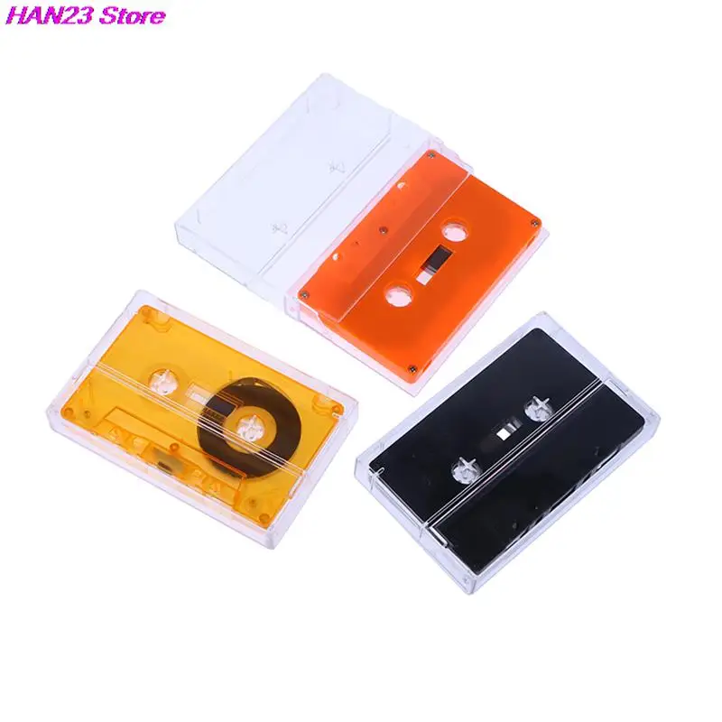 1Set Профессиональная кассетная цветная пустая лента 45 минут Магнитная аудиокассета Прозрачная коробка для хранения голоса и речи Запись музыки