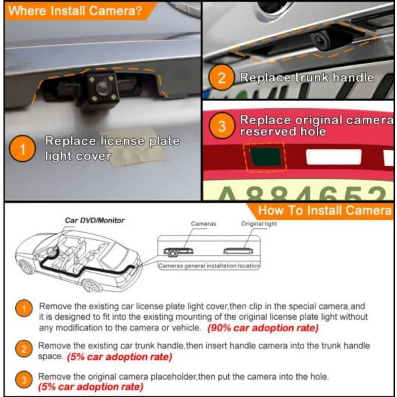 Для Nissan Sentra 2014 2015 Автомобильная задняя парковочная камера заднего вида HD CCD RCA NTSC Auto Aftermarket Accessories 5