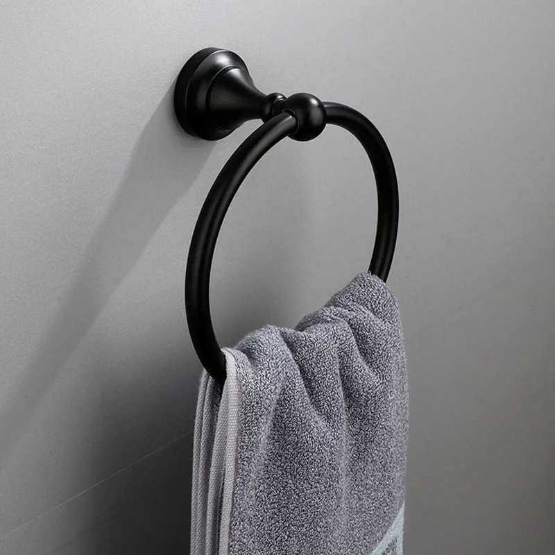  матовый черный аксессуары для ванной комнаты набор оборудования из алюминиевого сплава для настенного крепления для полотенец бар для полотенец кольцо для туалетной бумаги держатель для бумаги для халата 3