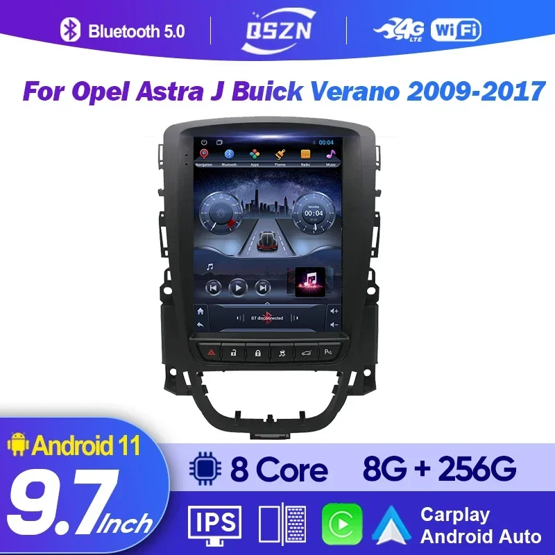 QSZN Android 11 Автомагнитола для Opel Astra J Vauxhall Buick Verano 2009-2017 Мультимедийное видео 2 Din 4G WIFI Carplay Авто Головное устройство