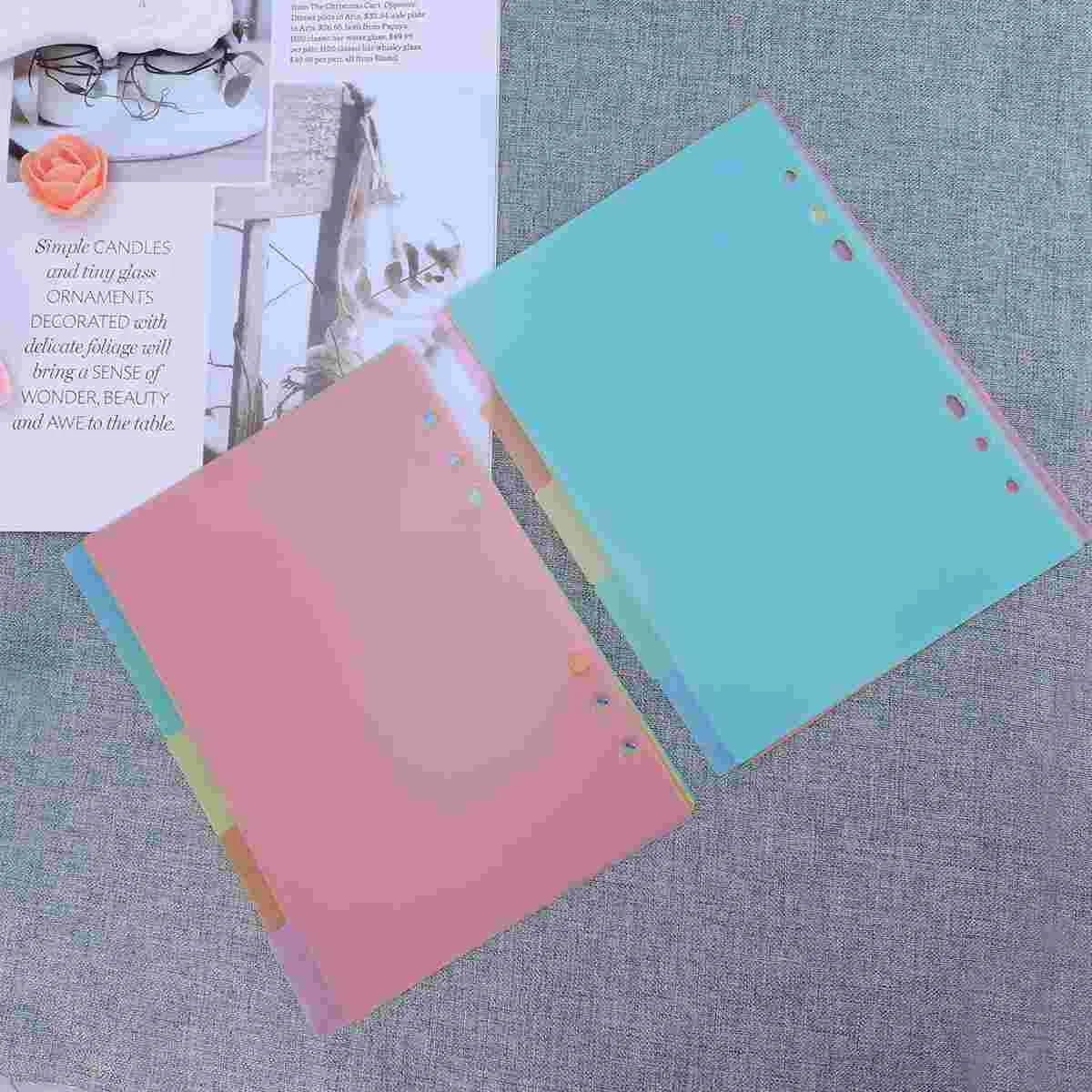 2 шт. Вкладка Карточки Разделитель страниц для блокнота Блокноты Цветные этикетки Карман 5
