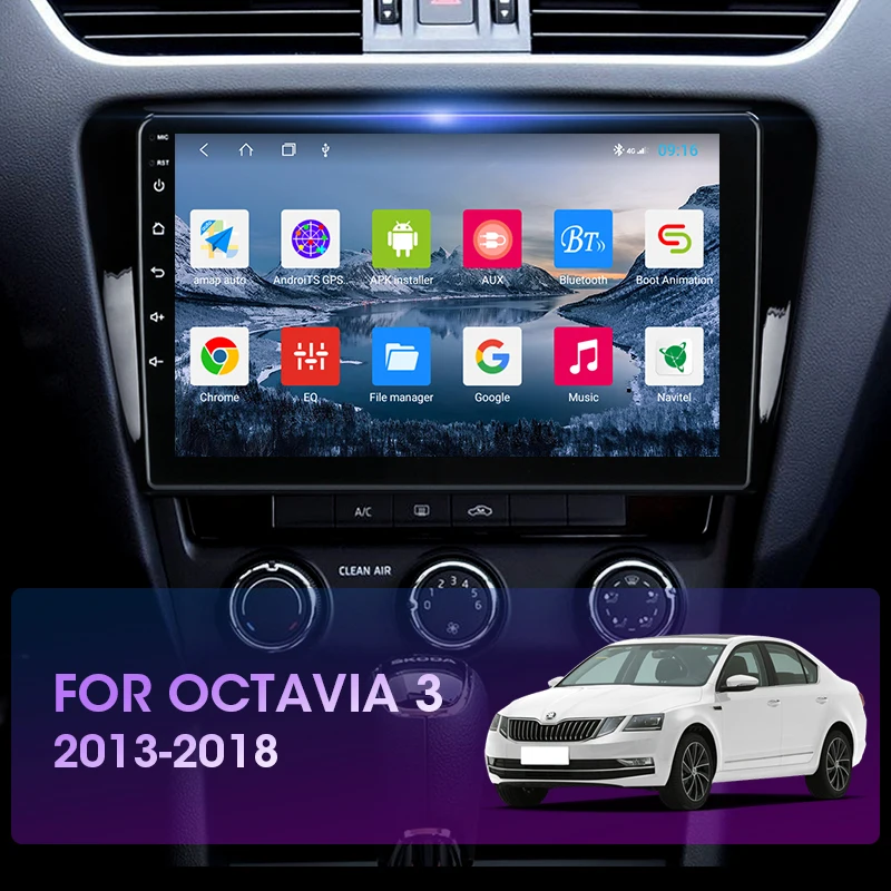 Vtopek 2 Din Android 11 Автомагнитола для Skoda Octavia 3 A7 2013-2018 Мультимедийный видеоплеер 4G WiFi Навигация Carplay Головное устройство 1