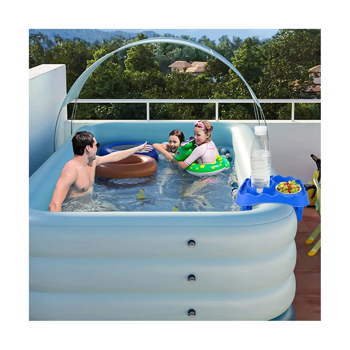  Подстаканник для бассейна, съемный подстаканник для напитков и поднос для напитков, совместимый с самыми надувными бассейнами Intex B 3