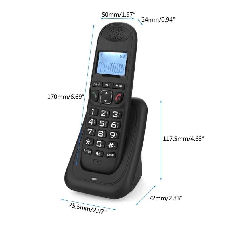 Стильный домашний и офисный стационарный телефон с абонентом и памятью 5