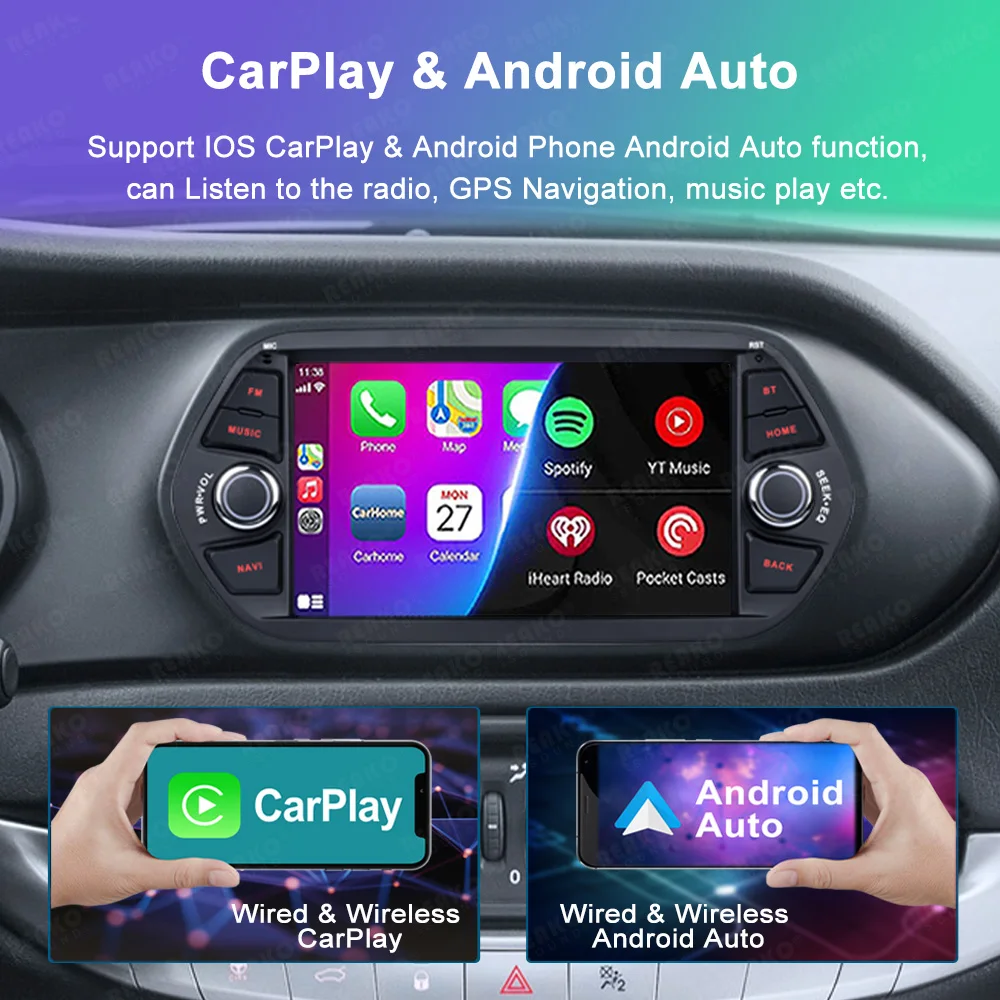 X-REAKO 2+64G Авто Радио Плеер Android 12.0 WIFI Carplay + Android Авто GPS Навигация Для Fiat Tipo Egea 2015-2017 Авто Стерео RDSNO DVD 3