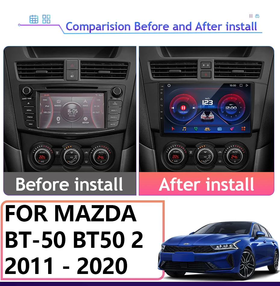 Qualcomm Snapdragon Авто Радио Плеер Для Mazda BT-50 BT50 2 2011 - 2020 Android Навигация GPS Сенсорный экран Авторадио Аудио 1