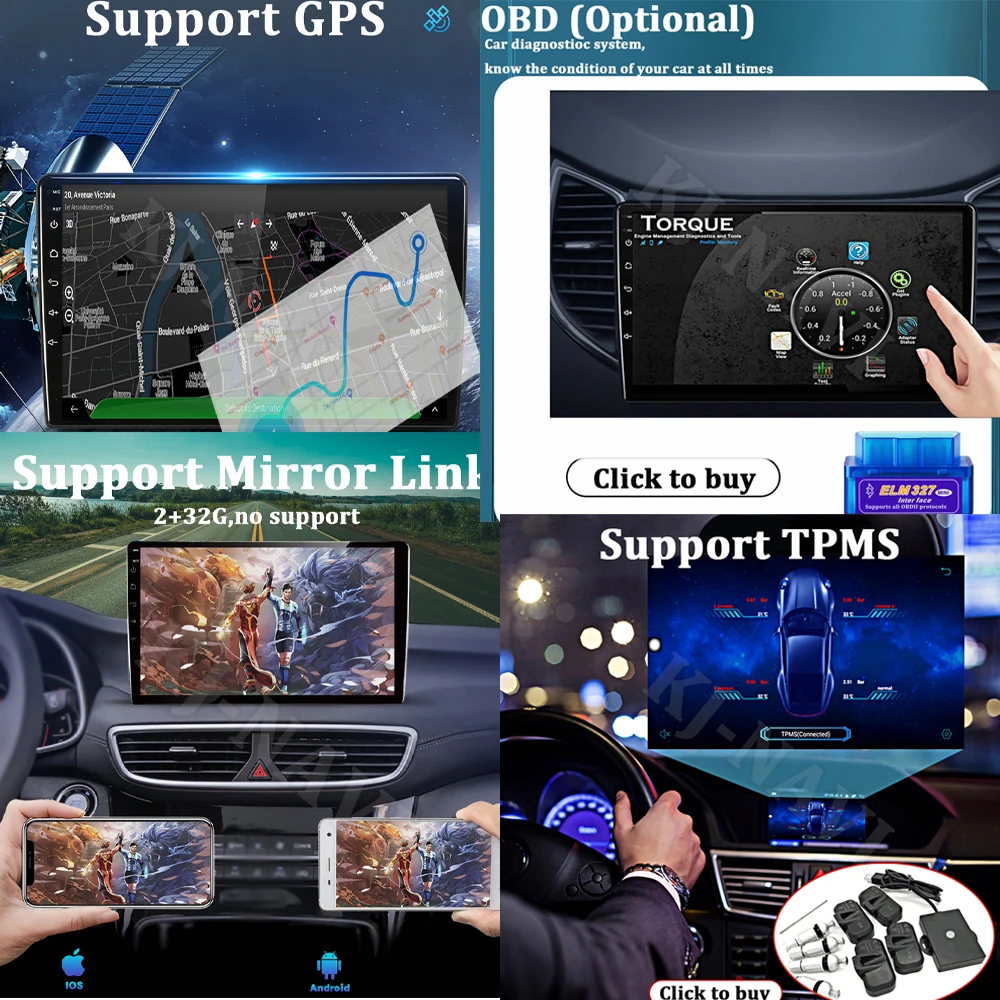  для Toyota Tacoma N300 2015 - 2021 Android 12 Видеоплеер Авто Радио Авто Мультимедиа Навигация Стерео GPS 9 дюймов 360 камера FM 4