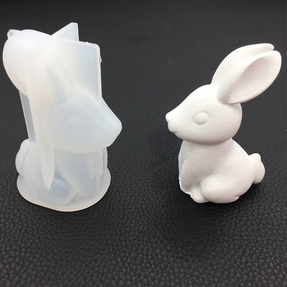 3D кролик эпоксидная смола силиконовые формы фигура литье для ароматерапевтической свечи DIY Ремесла Пасхальное украшение 1