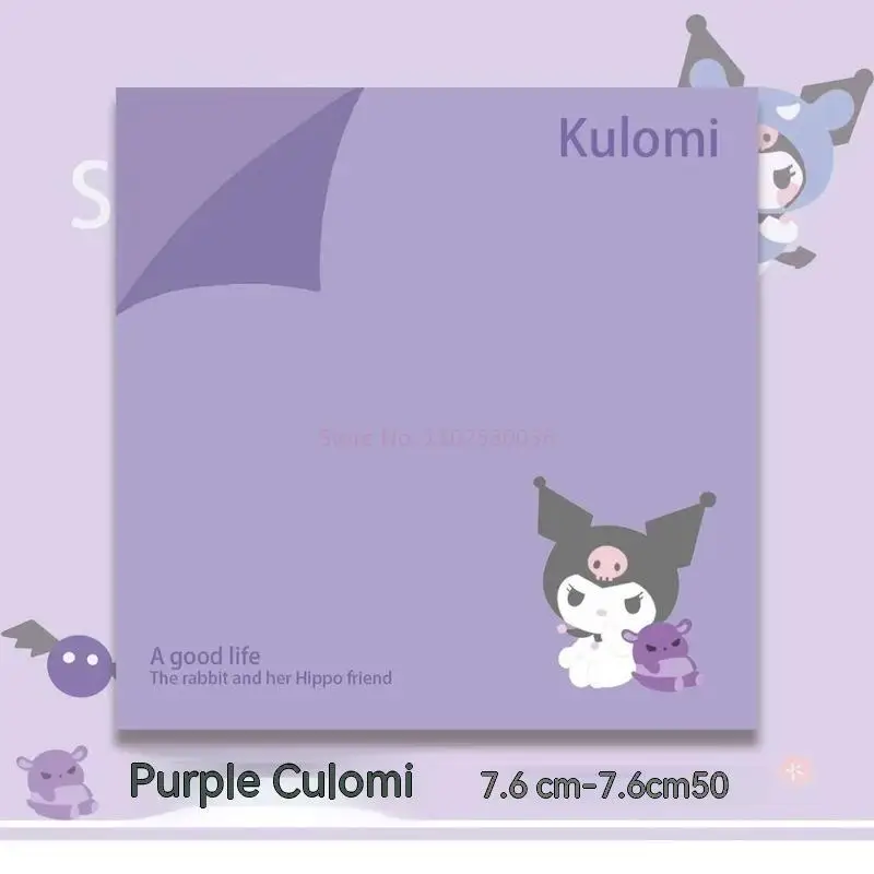 Kawai Cute Sanrio Простой и удобный Mymelody Kuromi Sticky Notes Симпатичный ценный пастер Блокнот Канцелярские принадлежности для студентов 4