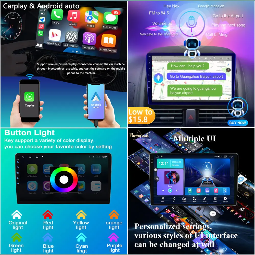 стерео HD экран Android Auto для Buick Enclave 2014 2015-2018 Авто Радио Мультимедийный плеер Навигация GPS Apple Carplay NO 2 din 4
