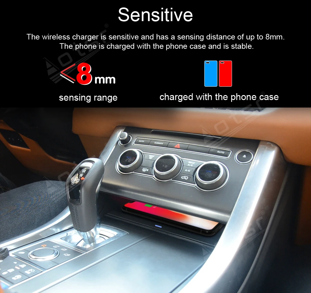 QI Автомобильное беспроводное зарядное устройство для Range Rover Sport 2014+ Интеллектуальный инфракрасный держатель для телефона с быстрой зарядкой для iPhone Samsung Huawei 4
