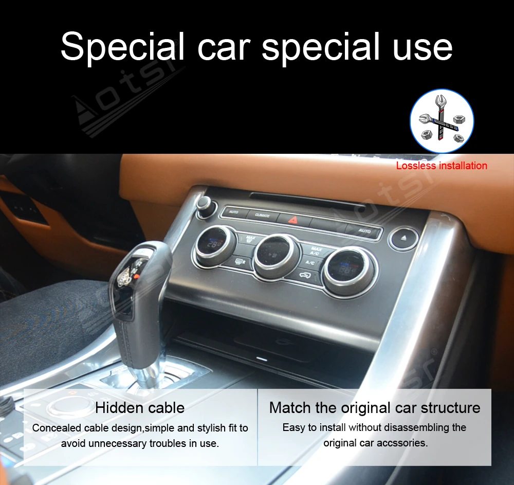 QI Автомобильное беспроводное зарядное устройство для Range Rover Sport 2014+ Интеллектуальный инфракрасный держатель для телефона с быстрой зарядкой для iPhone Samsung Huawei 5