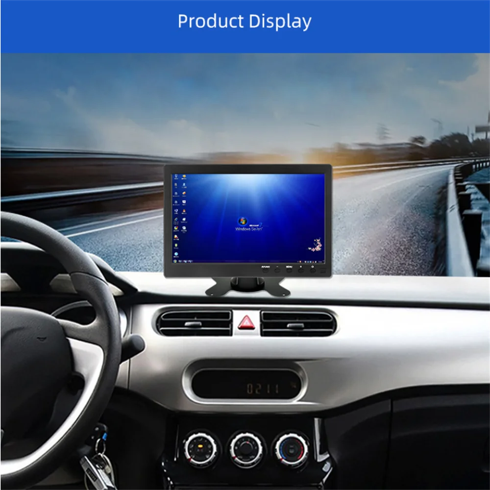 LCD HD Монитор Портативный 10,1-дюймовый мини-телевизор и компьютерный дисплей 2-канальный видеовход Монитор безопасности с динамиком HDMI VGA 4