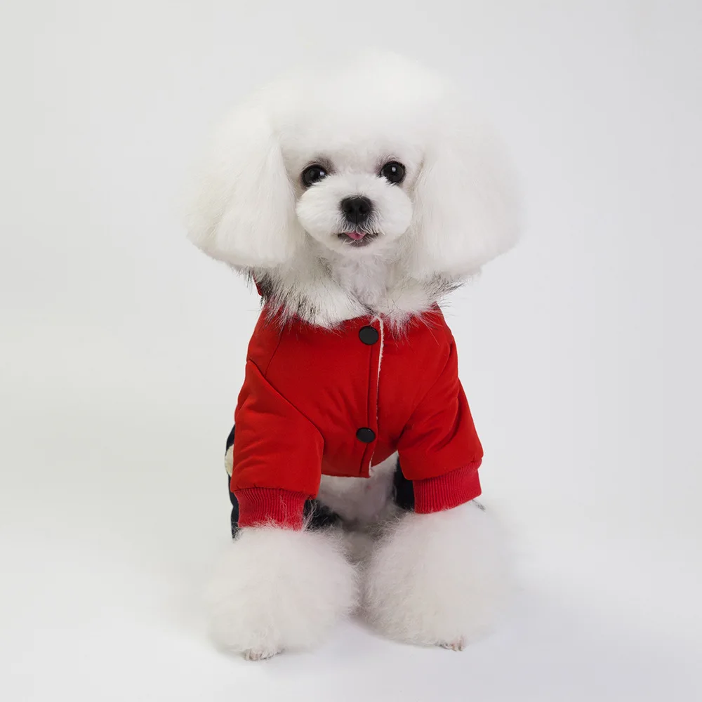  Зимняя куртка для домашних животных в западном стиле Утолщенная теплая одежда для собак для маленьких собак Четыре ноги Ветрозащитная щенячья шерсть Чихуахуа Пудель с капюшоном 3