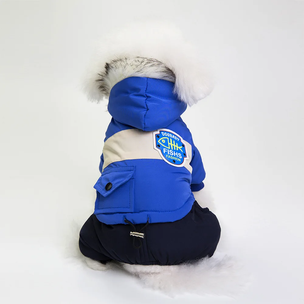  Зимняя куртка для домашних животных в западном стиле Утолщенная теплая одежда для собак для маленьких собак Четыре ноги Ветрозащитная щенячья шерсть Чихуахуа Пудель с капюшоном 4