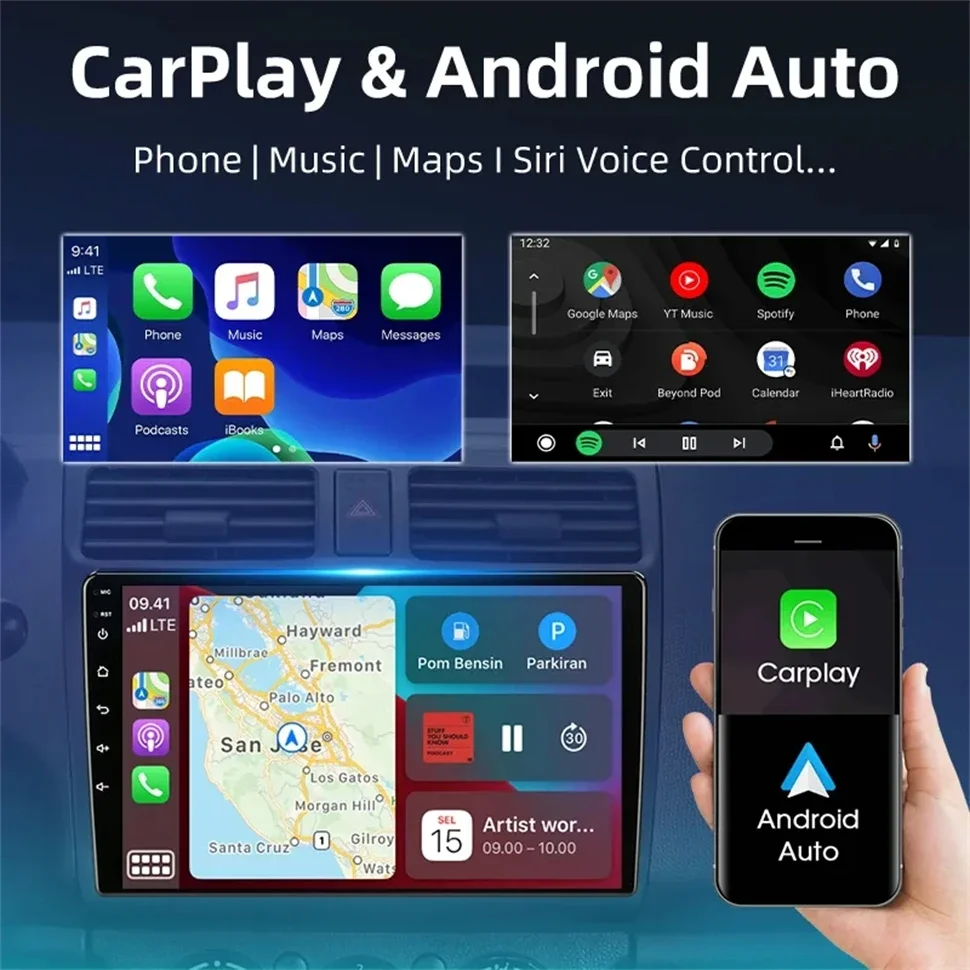 Автомагнитола для Suzuki Swift 2003-2010 Android Мультимедийный плеер 4G WiFi Carplay 10,1 дюйма 2 DIN Навигация GPS Стерео Зеркало Ссылка 2