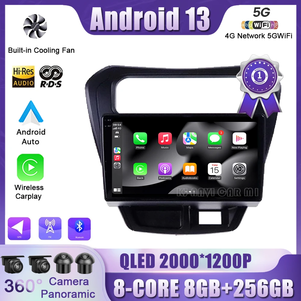 Для Suzuki Alto 800 2014-2018 Android 13 9-дюймовый автомагнитол мультимедийный плеер навигация RDS GPS DSP Carplay 4G WIFI НЕТ 2DIN 0