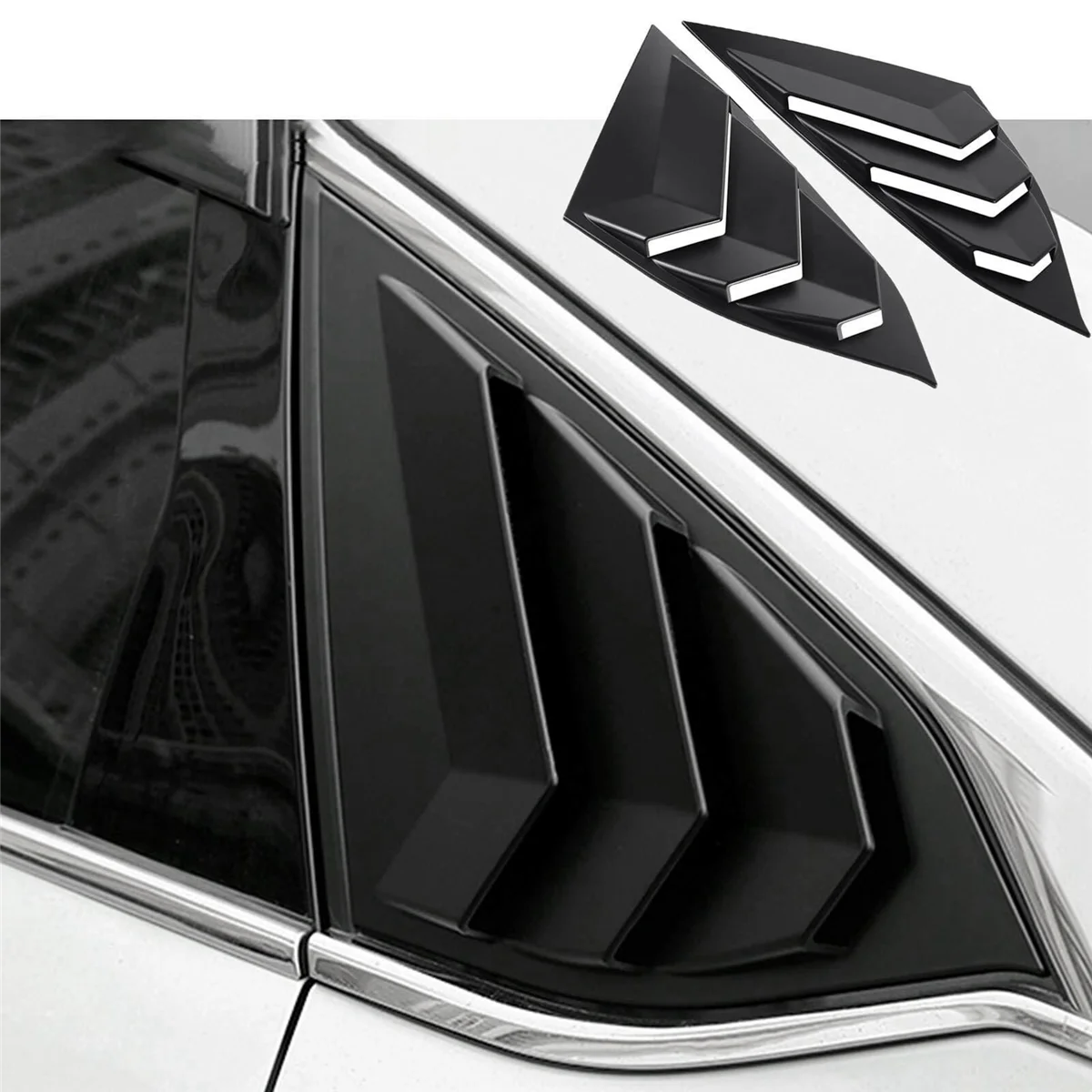 Для 2018-2022 Honda Accord Заднее боковое вентиляционное отверстие Четверть окна Жалюзи Крышка жалюзи Матовый черный 2