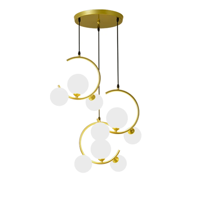 Iron Art глобус люстра Золотой черный стеклянный абажур для столовой Потолочный подвесной светильник шнур Кухня Подвесной люстровый дизайн 5