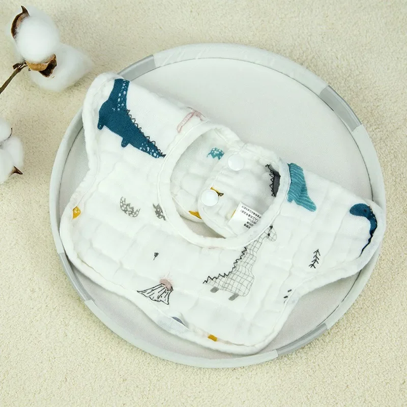 Детский хлопчатобумажный марлевый нагрудник слюновидное полотенце Детский водонепроницаемый нагрудник для новорожденных 10 слоев Впитывающий нагрудник толщиной 10 слоев 5