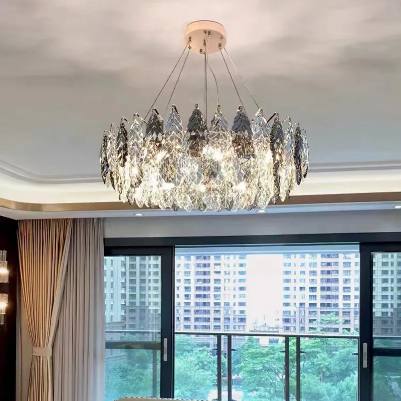 Современные роскошные хрустальные люстры улучшают интерьер гостиной, столовой, спальни, домашнего декора, светодиодного подвесного светильника 1