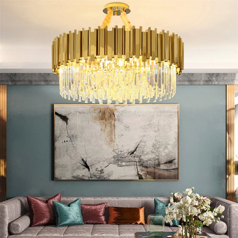 BELLE Золотая люстра Хрустальный прямоугольный подвесной светильник Постмодернистский светодиодный светильник для дома Гостиная Столовая 3