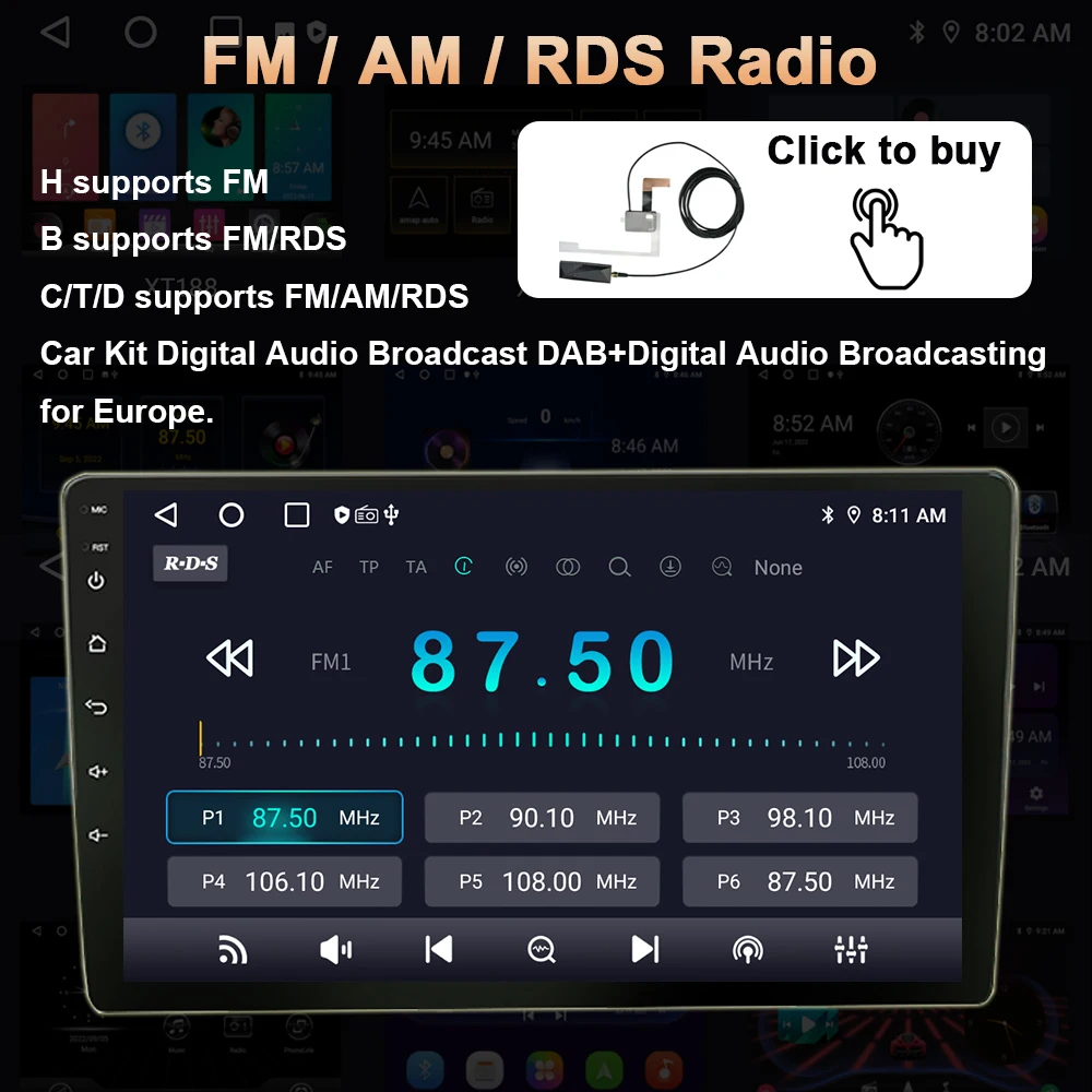 Android 13 Авторадио для Fiat Linea Punto evo 2012-2015 Авто Радио Мультимедиа Bluetooth 6,2-дюймовый сенсорный экран DVD-плеер NO 2DIN 4