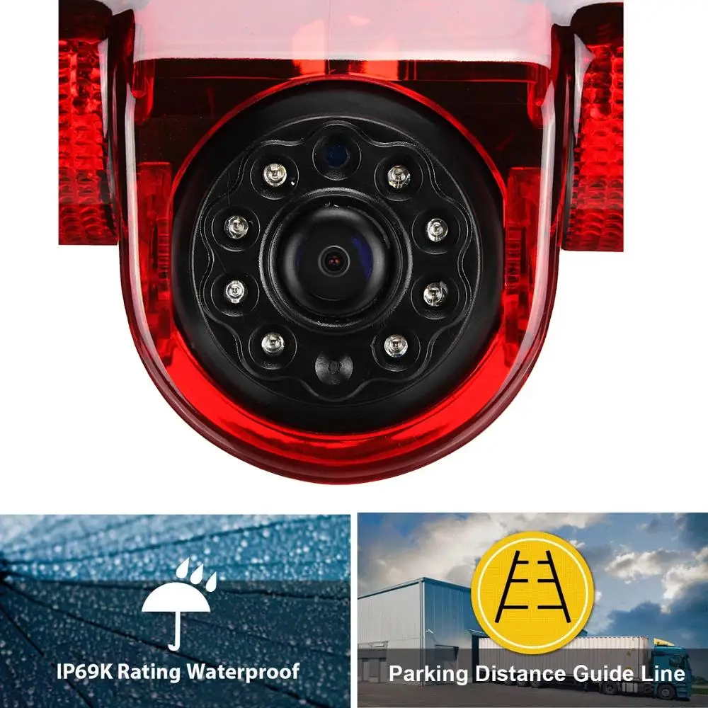 HD 720P Автомобиль 3-й стоп-сигнал Парковочная камера заднего вида + 4,3-дюймовый монитор для FORD Transit Connect Transporter 2014-2017 (Две двери) 4