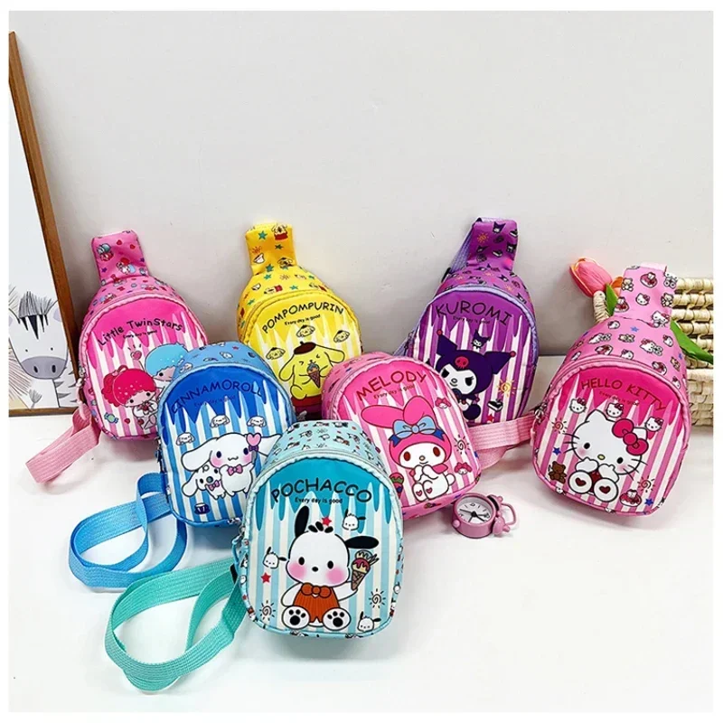 Sanrio Hello Kitty роскошная дизайнерская нагрудная сумка для женщин Kawaii Cinnamoroll Сумки через плечо для девочек Kuromi My Melody
