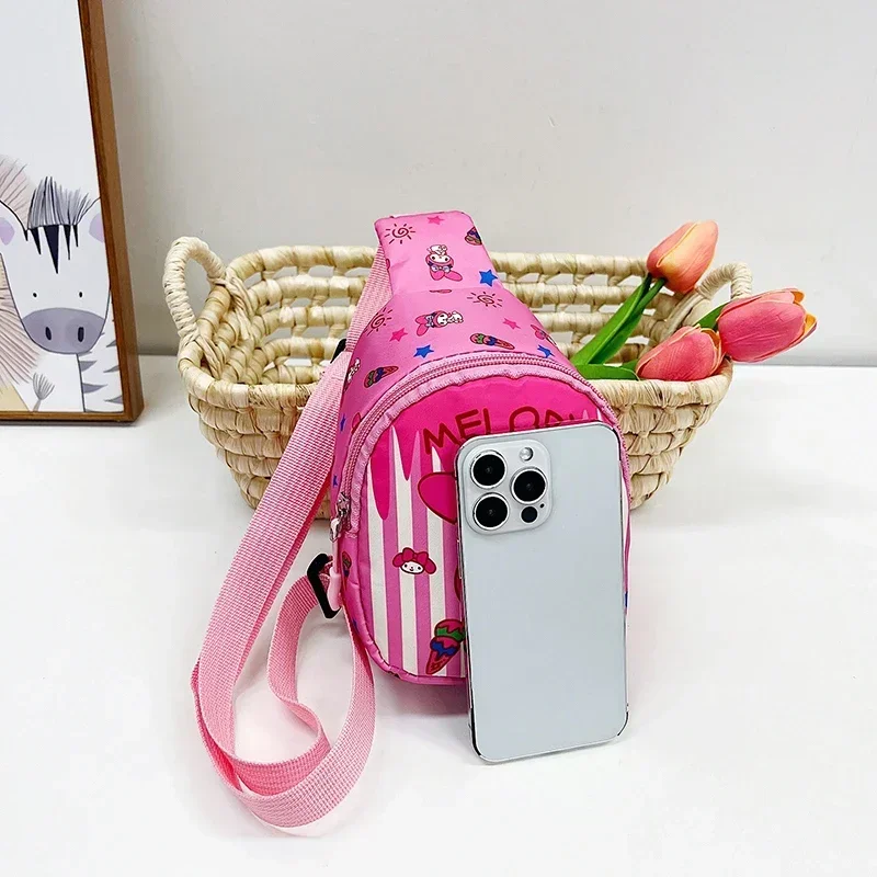 Sanrio Hello Kitty роскошная дизайнерская нагрудная сумка для женщин Kawaii Cinnamoroll Сумки через плечо для девочек Kuromi My Melody 3