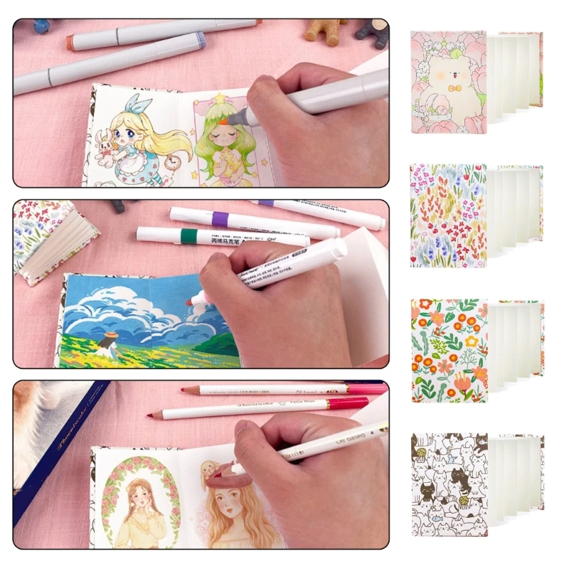 Акварельный скетчбук, портативный мини-акварельный блокнот, акварельный текстурированный альбом для рисования, художественный скетчбук 0