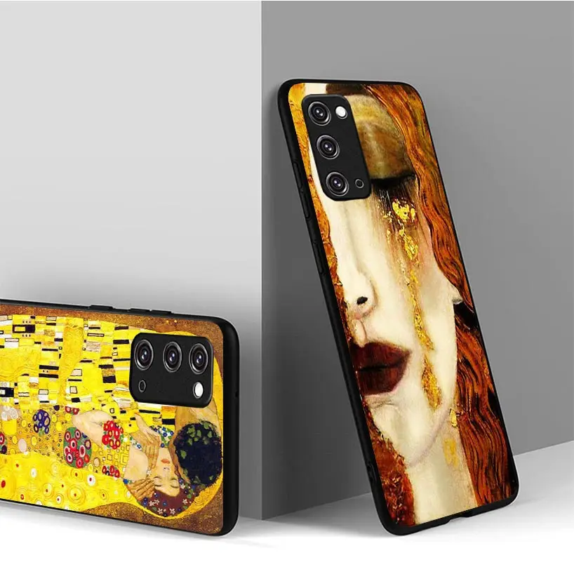 Kiss by Gustav Klimt Desig Черный чехол для телефона Samsung Galaxy A51 A71 A41 A31 A21S A50 A70 A40 A30 A20E A10 Note 20 Ultra 10 9 1