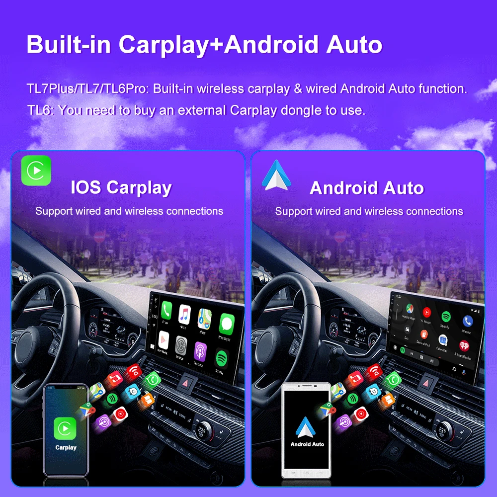 T7plus Автомагнитола Мультимедийный плеер CarPlay Для Honda Civic Хэтчбек 2006 2007 - 2011 Android Auto GPS 2din авторадио 2K Экран 3