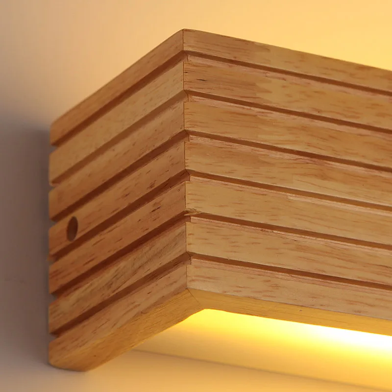 Современный минималистичный резиновый деревянный квадратный настенный светильник в японском стиле в японском стиле для ванной комнаты зеркало фары декоративное светодиодное освещение спальня indoo 3