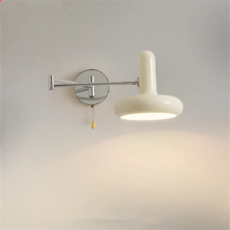 Современный кремовый светодиодный индивидуальный настенный светильник Кулисная лампа для спальни Лампа для детской комнаты Выдвижное фоновое освещение 3
