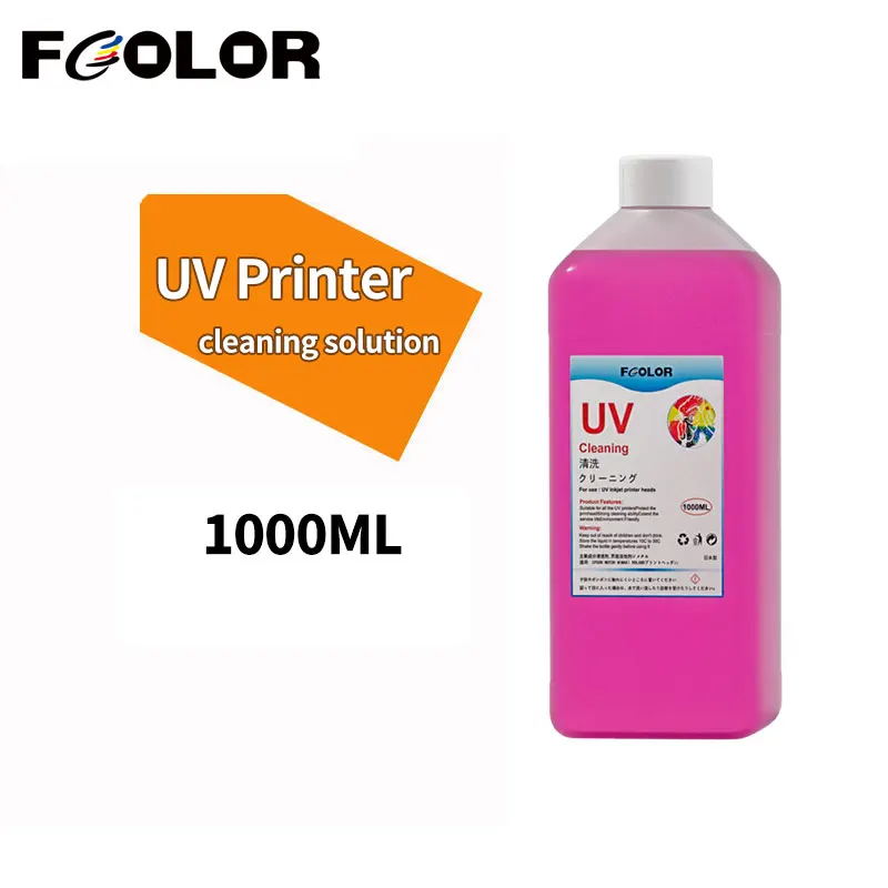 Fcolor УФ-раствор для чистки чернил 1000 мл для УФ-жидкости для чистки принтера DTF Epson R330 L800 1390 1400 УФ-жидкость для чистки печатающей головки 3