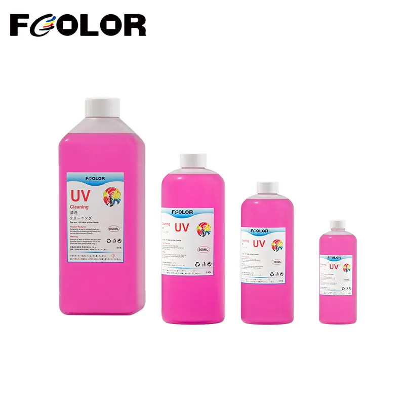 Fcolor УФ-раствор для чистки чернил 1000 мл для УФ-жидкости для чистки принтера DTF Epson R330 L800 1390 1400 УФ-жидкость для чистки печатающей головки 5