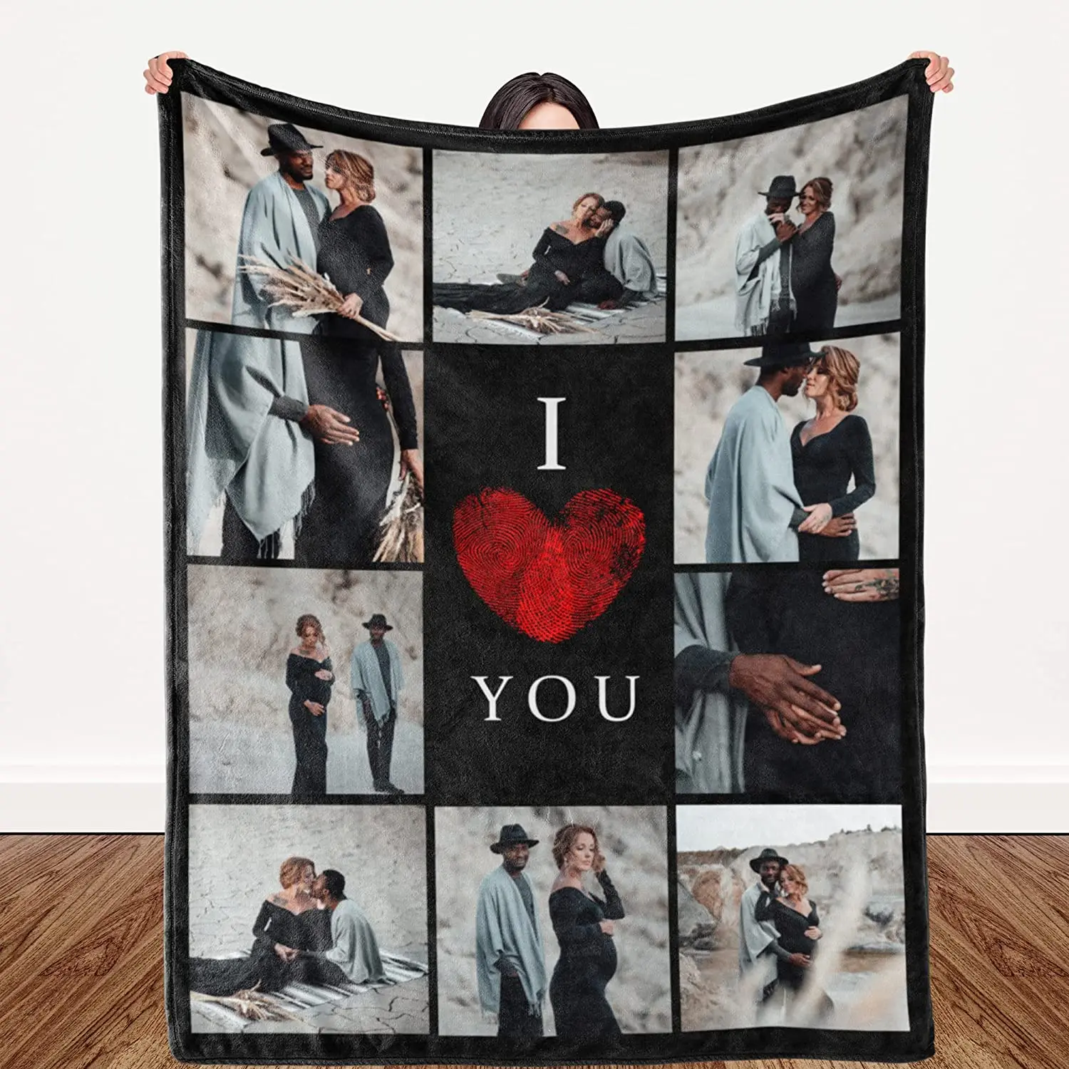 I Love You Custom Blanket с фотоколлажем, персонализированной фотографией, пледом на Рождество, День святого Валентина, Подарок на день рождения
