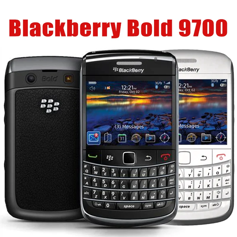 Оригинальный разблокированный BlackBerry Bold 9700 Мобильный телефон 5MP 3G WIFI Смартфон GPS Bluetooth Камера Qwerty Клавиатура Сотовый телефон Бар