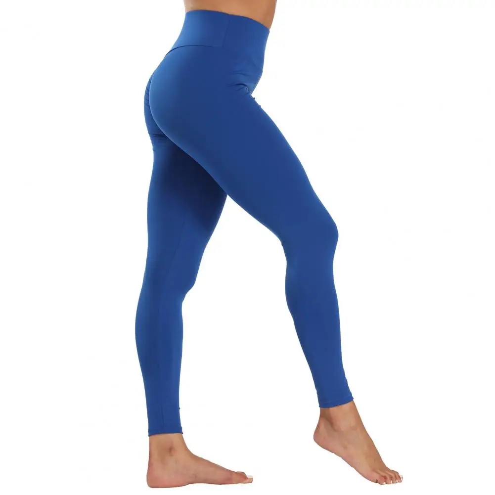 Женские спортивные штаны Соприкасающиеся с кожей женские леггинсы Подтяжка ягодиц до щиколоток Стильные облегающие леггинсы для леди йоги с рюшами 0