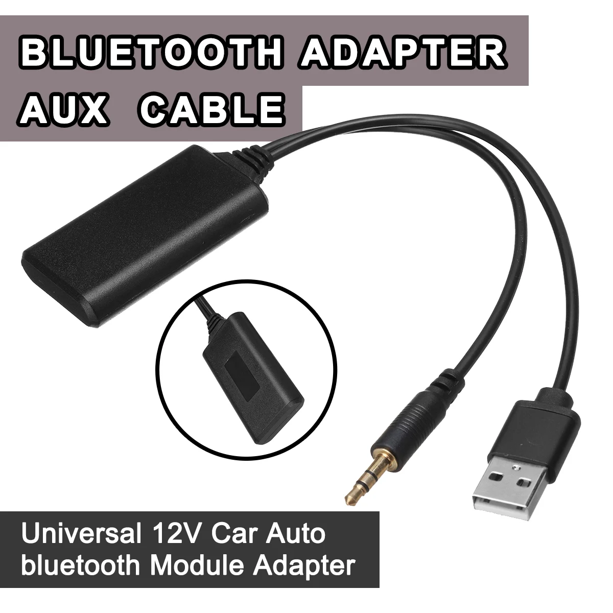 AUX-IN Aux Кабель Адаптер Адаптер Беспроводное Радио Стерео Универсальный 12 В Авто Авто Bluetooth Модуль USB 3,5 мм Разъем 1