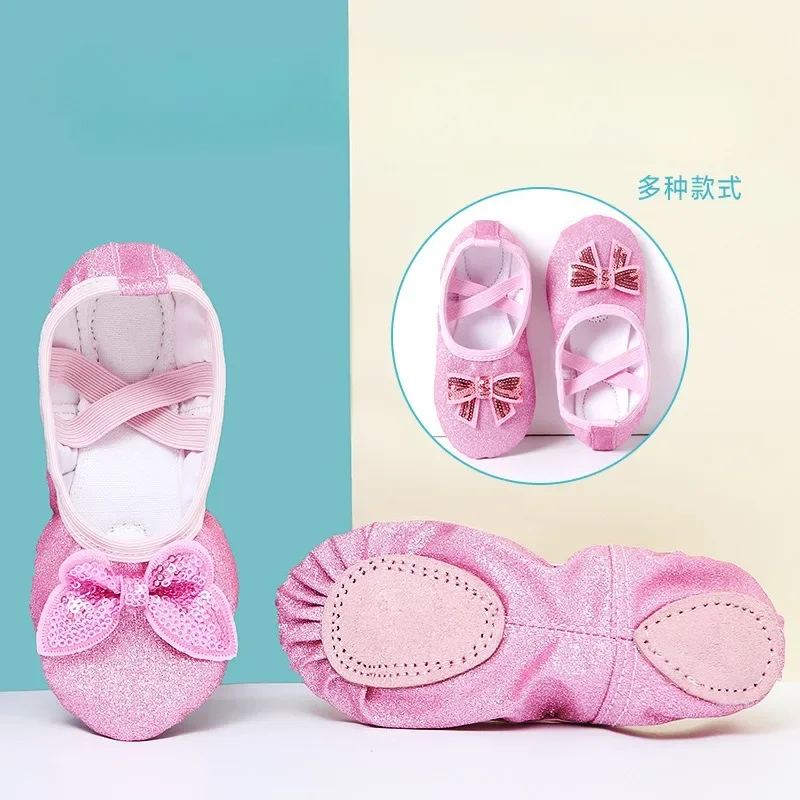 Детские мягкие подошвы Детская танцевальная обувь для упражнений для тела Детская кошачьи когти Танцевальный спектакль Балетная обувь для девочек 1