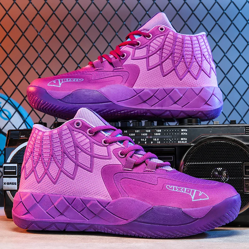 Профессиональная мужская баскетбольная модная обувь Баскетбольная спортивная обувь Нескользящие высокие женские дышащие баскетбольные ботинки 3
