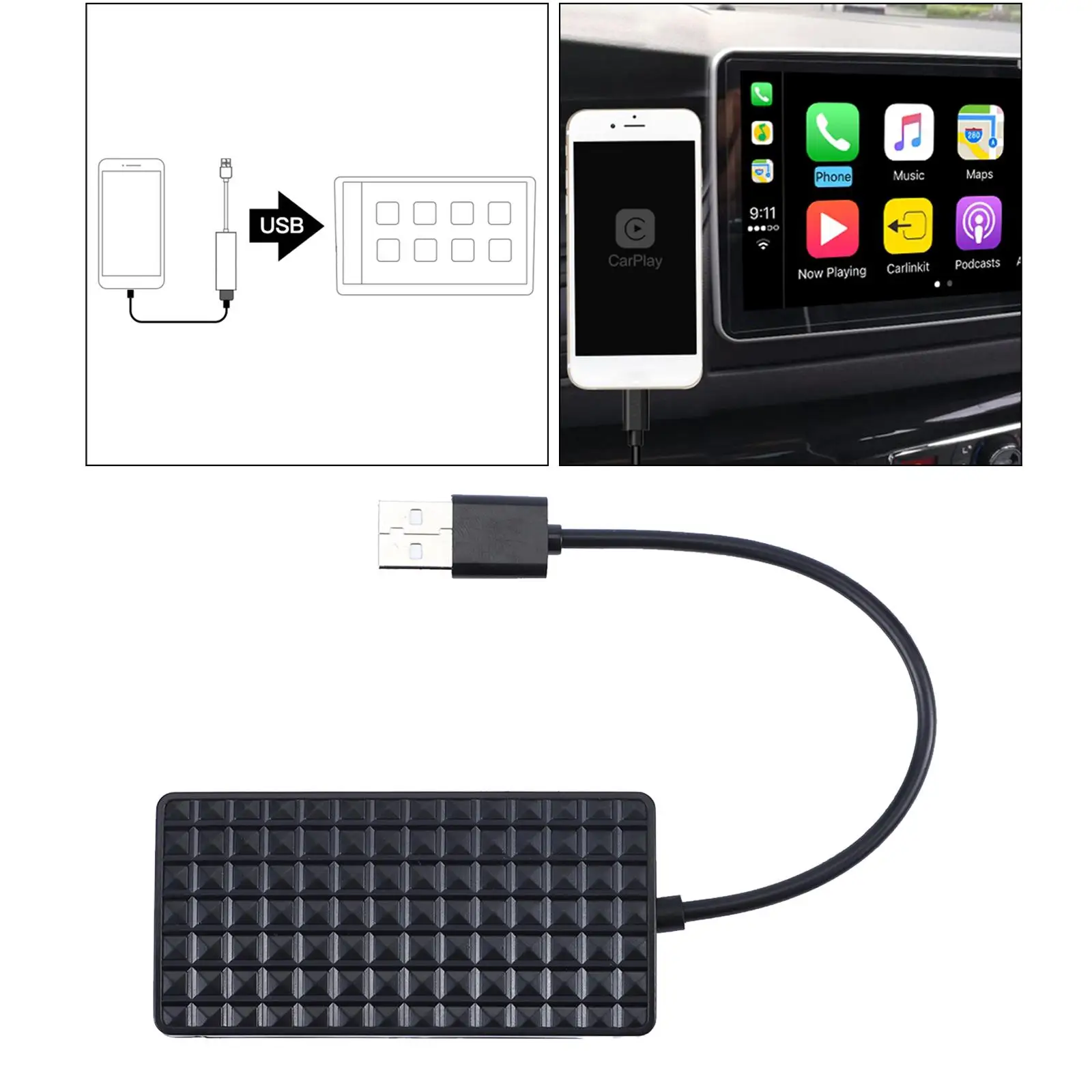 Автомобильный автомобильный беспроводной/проводной USB-адаптер для телефонов Android Автоматическая навигация 3