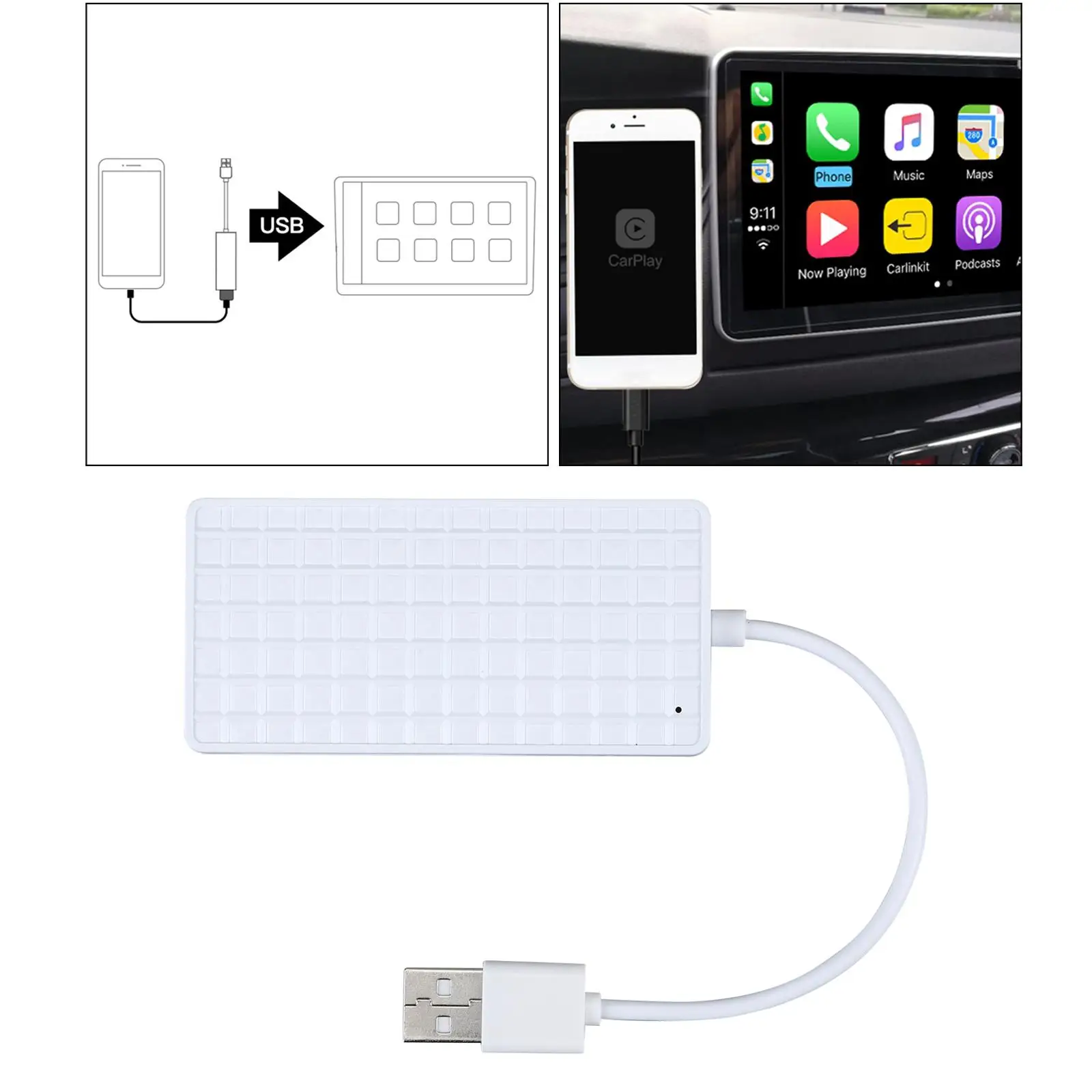 Автомобильный автомобильный беспроводной/проводной USB-адаптер для телефонов Android Автоматическая навигация 4