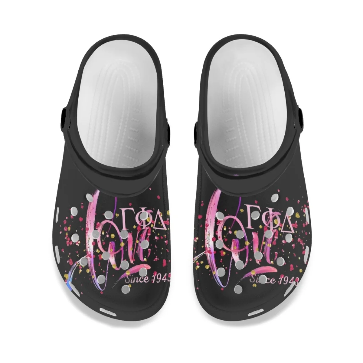 Gamma Phi Delta Уникальные сандалии с принтом любви Модные противоскользящие легкие женские тапочки Дышащая повседневная обувь на плоской подошве 4